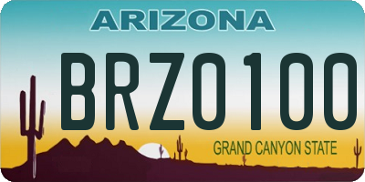 AZ license plate BRZ0100