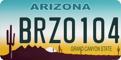 AZ license plate BRZ0104