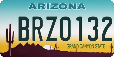 AZ license plate BRZ0132