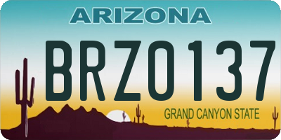 AZ license plate BRZ0137