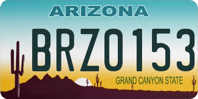 AZ license plate BRZ0153