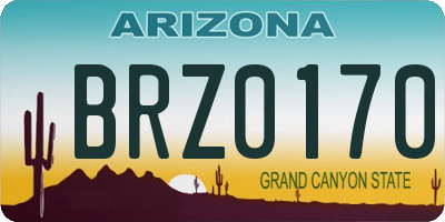 AZ license plate BRZ0170