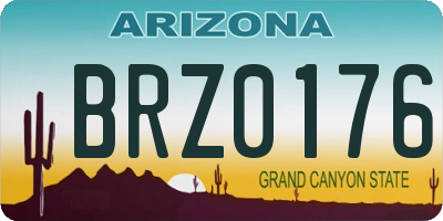 AZ license plate BRZ0176