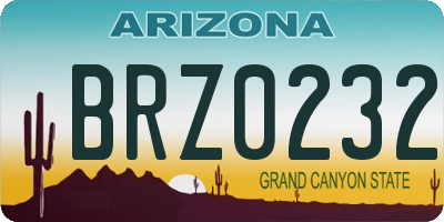AZ license plate BRZ0232