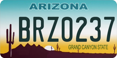 AZ license plate BRZ0237