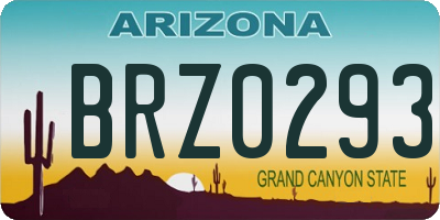 AZ license plate BRZ0293