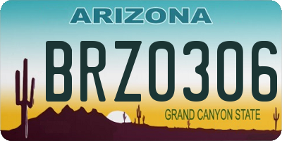 AZ license plate BRZ0306