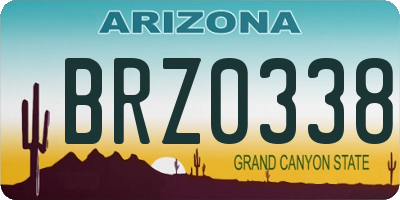AZ license plate BRZ0338