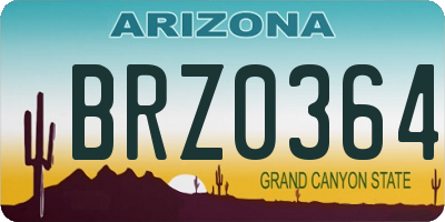 AZ license plate BRZ0364