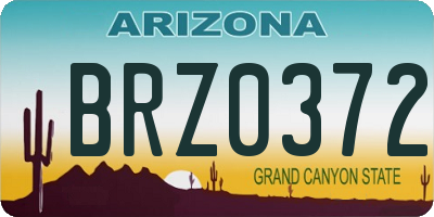 AZ license plate BRZ0372