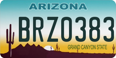 AZ license plate BRZ0383