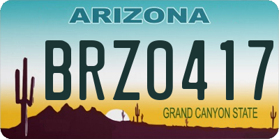 AZ license plate BRZ0417