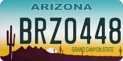 AZ license plate BRZ0448