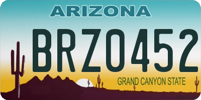 AZ license plate BRZ0452