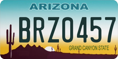 AZ license plate BRZ0457