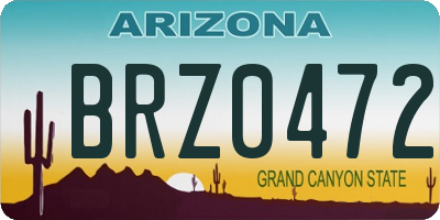 AZ license plate BRZ0472