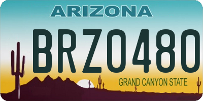 AZ license plate BRZ0480