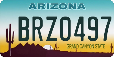 AZ license plate BRZ0497