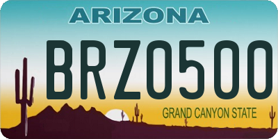 AZ license plate BRZ0500