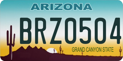 AZ license plate BRZ0504