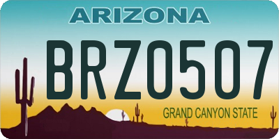 AZ license plate BRZ0507