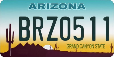 AZ license plate BRZ0511