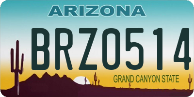 AZ license plate BRZ0514