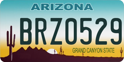 AZ license plate BRZ0529