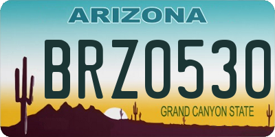 AZ license plate BRZ0530