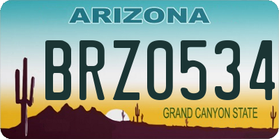AZ license plate BRZ0534
