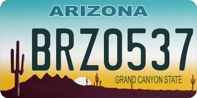 AZ license plate BRZ0537