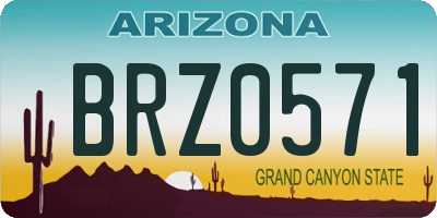 AZ license plate BRZ0571