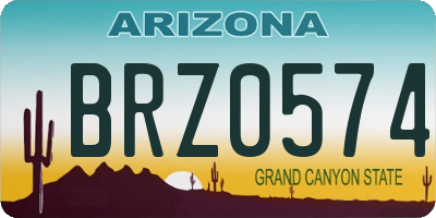 AZ license plate BRZ0574