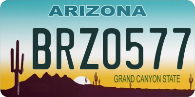 AZ license plate BRZ0577