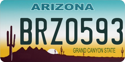 AZ license plate BRZ0593