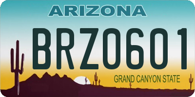 AZ license plate BRZ0601