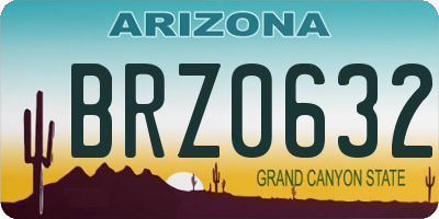 AZ license plate BRZ0632