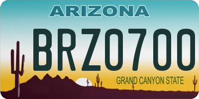 AZ license plate BRZ0700