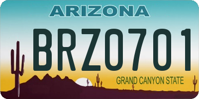 AZ license plate BRZ0701