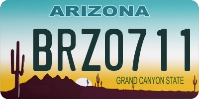 AZ license plate BRZ0711