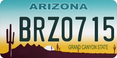 AZ license plate BRZ0715