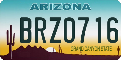 AZ license plate BRZ0716