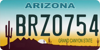 AZ license plate BRZ0754