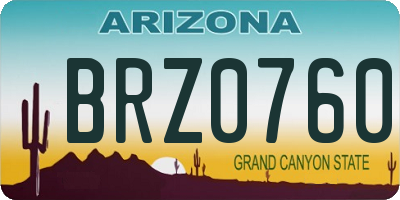 AZ license plate BRZ0760
