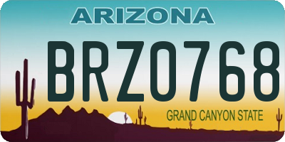 AZ license plate BRZ0768