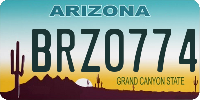 AZ license plate BRZ0774