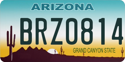 AZ license plate BRZ0814