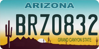 AZ license plate BRZ0832