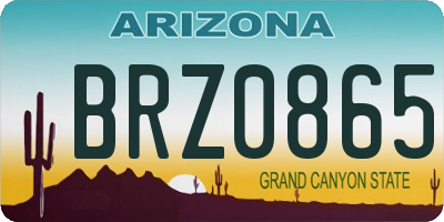 AZ license plate BRZ0865