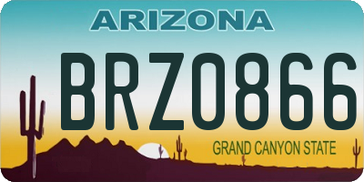 AZ license plate BRZ0866